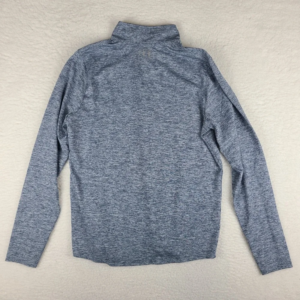 Under Armour Sweater Mens‎ Large Blue Heathered Fitted Heatgear Tech Running Run